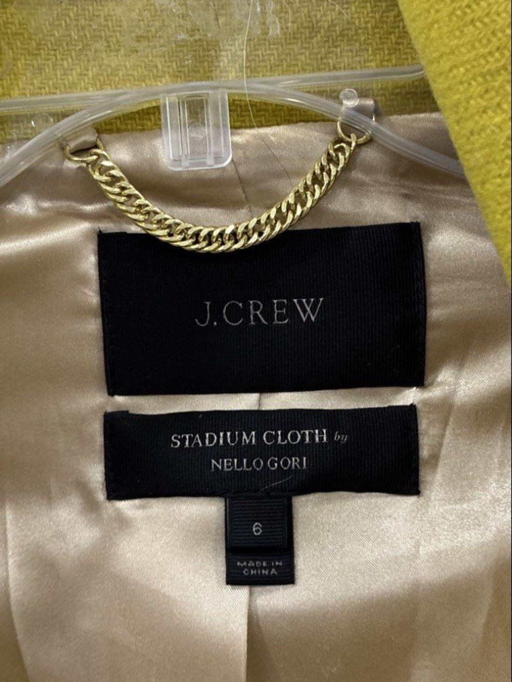 Women's J.Crew Cocoon Coat in Italian Stadium-Cloth Wool Size 6 Yellow - Picture 3 of 7
